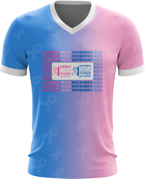 Modelo de camisa editável 9 do Pack Outubro Rosa e Novembro Azul